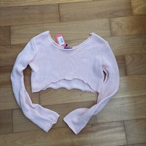 Edikted Light Pink Cropped Sweater